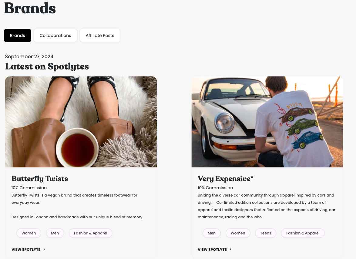 Brand Page Screenshot